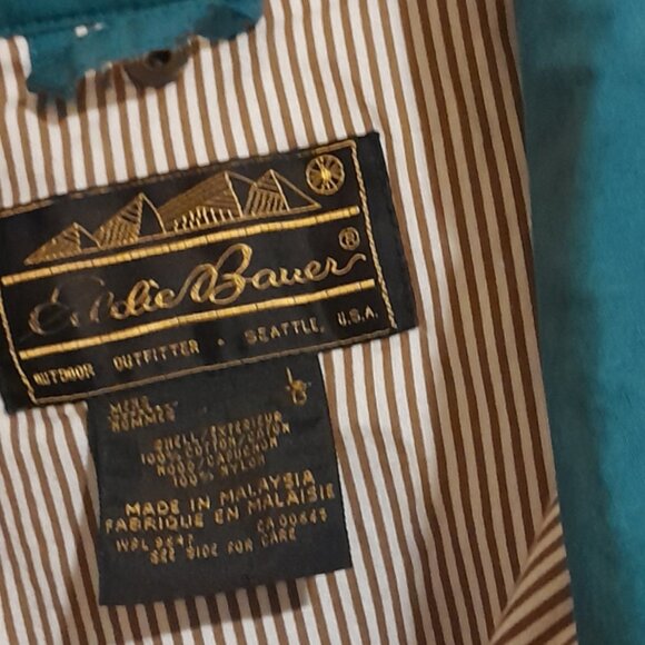 Vintage Eddie Bauer Hooded Fisherman's Vest  Large Vintage Casual Jacket Coastal - Picture 5 of 9